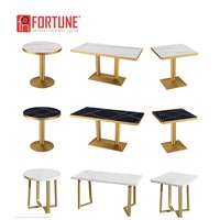 Table de Restaurant, couleur or et marbre, disponible en option, pour café-Restaurant