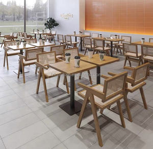 Meubles commerciaux, table de salle à manger en bois et marbre, table de cuisine en métal et bois, table de restaurant avec chaise - Product Image 5