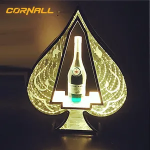 Support personnalisé Rechargeable, de ml, pour Bar, hôtel, KTV, vin et bière, en acrylique, éclairage à Led, bouteille, scintillante