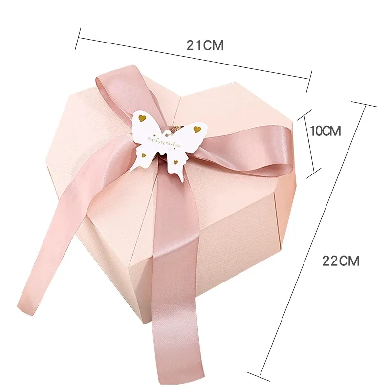 Special Design Shape Custom Heart Shaped Gift Boxes Packaging With Ribbon