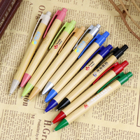 Regalos promocionales empresariales, bolígrafo de bambú personalizado con logotipo impreso, publicidad corporativa.