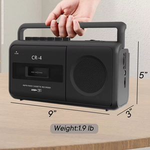 Lecteur de cassettes portable avec radio, prise en charge du Bluetooth, du lecteur USB, du lecteur de cassettes de voiture, radio AM/FM stéréo, lecteur de cassettes rétro - Product Image 2