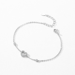 Pulsera de Cadena con Diseño de Corazón en Plata de Ley S925 con Circonitas para Mujer, Joyería Clásica y Moderna, Versión Personalizable en Cobre - Product Image 3