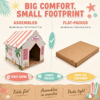 Casa Rascador para Gatos Moderna y Ecológica al por Mayor, Casa para Gatos de Cartón Corrugado con Impresión Personalizada, Fácil de Montar, para Interiores