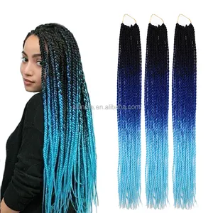 Beliebte farbige lange synthetische Flechten Twist Hair Straight Crochet Braid Haar verlängerungen