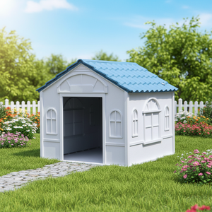 Maison de jeu de jardin en plastique bleu durable pour enfants 75,7x65x63,2cm Utilisation intérieure et extérieure - Product Image 3