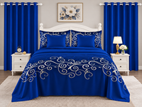 Ensemble de literie 8 pièces Queen King OEM ODM, drap plat, drap-housse, 4 taies d'oreiller et rideaux de fenêtre coordonnés