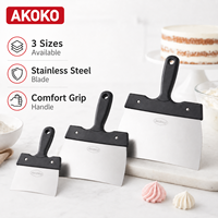 Spatule à pizza en acier inoxydable AKOKO, spatule de gril robuste avec poignée antidérapante pour la cuisson, le barbecue et la cuisine