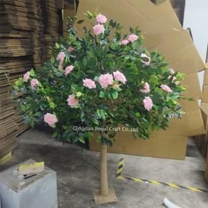 Tienda de interior casi natural árboles de flores rosas decoración de boda verde con rosas rojas de seda árbol de flores artificiales - Product Image 6