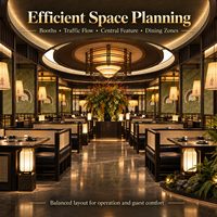 Décoration de restaurant écologique personnalisée de haute qualité avec éclairage LED, conception complète, construction de salle à manger, restaurant de restauration rapide