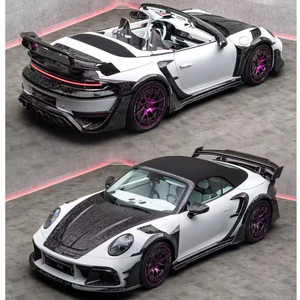 Kit de Carrocería de Fibra de Carbono para Porsche 992 Turbos, Estilo MSY Mejorado, Parachoques Delanteros y Traseros, Difusor de Capó, Carrocería Ancha - Product Image 4