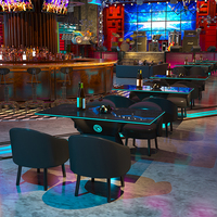 Iluminado Light up Bar Nightclub Muebles Set Personalizado Cuero U L Forma Sofá Cabina Asientos Dance Disco Pub Led Mesa Silla