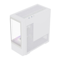 Boîtier d'ordinateur ATX de couleur blanche, verre trempé, design incurvé, châssis PC, USB3.0, boîtier de jeu pour la vente en gros