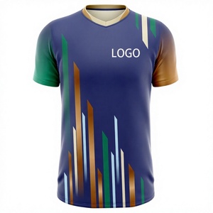 เสื้อแข่งอีสปอร์ตแบบซับลิเมชั่นสั่งทำพิเศษ คอวี สีน้ำเงิน เขียว น้ำตาล แห้งเร็ว 100% โพลีเอสเตอร์ พิมพ์โลโก้ด้านหน้า ไซส์ผู้ใหญ่ - Product Image 1