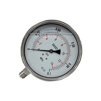 SPR 160mm All Stainless Steel Liquid Filled Pressure Gauge EN 837-1 0-0.1 MPa 0-14 psi High Precision CL 1.0 Manometer