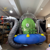 Ballon gonflable géant 3m en forme de pieuvre, OVNI, mascotte ou méduse de dessin animé pour festival lumineux, site d'événement en bord de mer