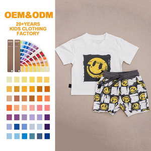 Conjunto de Shorts e Camiseta de Algodão Orgânico para Crianças, Roupas de Verão para Meninos, Conjunto de Shorts Personalizado para Crianças, Moda Infantil - Product Image 1