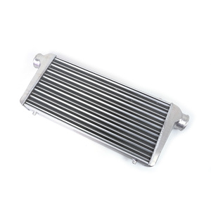 Radiateur d'<span class=keywords><strong>intercooler</strong></span> de voiture 76 mm de sortie, tube turbo et ailettes universel 600x300x76 mm, noir argent, aluminium, radiateur d'admission d'air froid - Product Image 5