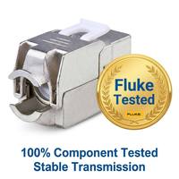 180 °   Module réseau RJ45 Keystone Cat6 FTP blindé sans outil, compatible Fluke Pass pour système de câblage