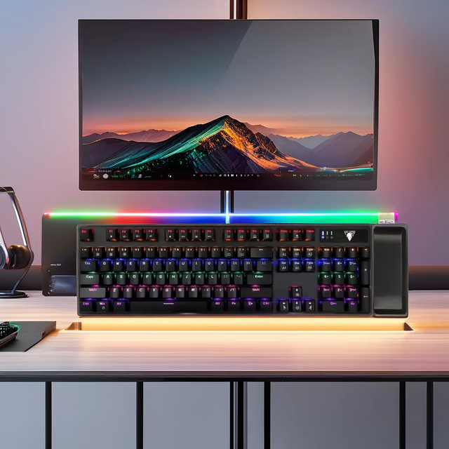 Wired Gaming RGB Keyboard With Fashion RGB Backlit Gamer Keyboard Custom 104 Keys Mechanical  Keyboard KL95