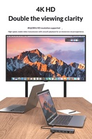 Station d'accueil 9-en-1 en métal Type-C avec ports USB 3.1, audio, Ethernet, lecteur de cartes SD/TF, VGA 2.0 et PD pour ordinateur portable - En stock
