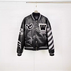 Veste en cuir patchwork à simple boutonnage, style jeune et urbain, tendance européenne et américaine, pour <span class=keywords><strong>couple</strong></span>, nouvelle collection de cette année - Product Image 4