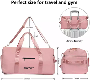 Offre Spéciale Logo personnalisé passer la nuit week-end fourre-tout sac polochon étanche Gym sport rose voyage sac polochon pour femmes hommes filles - Product Image 6