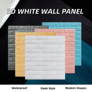 70 * 77cm Pe 3d Brick Foam Wallpaper Geometric Modern White Self-adhesive Waterproof Wall Panel <b>Ceiling</b> Tiles - Product Image 2
