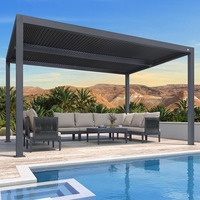 Panneau étanche à la pluie à lamelles motorisées Gazebos Support pour pergola Coin extérieur léger Pergola aluminium motorisée