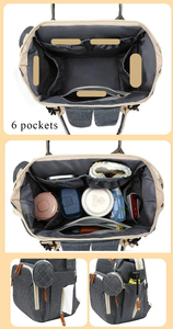 Sac à langer multifonctionnel pour bébé Sac à langer pour maman Sacs à langer pour bébé avec sangles pour poussette Sac à langer sac à dos - Product Image 5