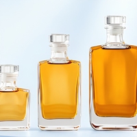 Bouteilles en verre Super Flint de style carré plat pour Vodka, Whisky et Spiritueux – Formats 50ml, 100ml, 500ml, 700ml, 750ml – Modèle Long Island