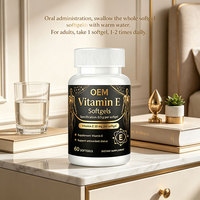 Gélules de vitamine E, 10 mg par gélule, antioxydant essentiel quotidien, 60 unités, OEM/ODM disponible
