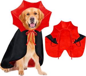 Полиэстер роскошный Хэллоуин другие аксессуары для домашних животных Красный вампир костюм собаки Косплей - Product Image 1