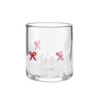 Verres en verre Bow Icon de 14 oz - Design moderne léger et réutilisable pour les fêtes de Noël, la décoration de la maison et les cadeaux