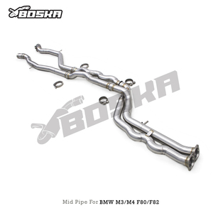 สแตนเลสสตีลขัดเงาหนา1.5มม. ความยาวเท่ากัน M3ท่อกลาง/F80 M4/F82 3.0T 2014-2019 - Product Image 5