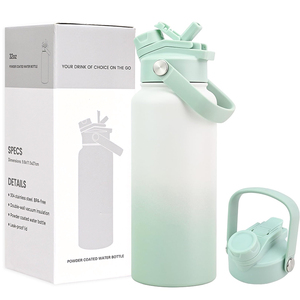 Termo de Vacío Aislado de Doble Pared de Acero Inoxidable de 1L con Logotipo Personalizado, Botellas de Agua Deportivas de 18oz y 32oz con Recubrimiento en Polvo - Product Image 1