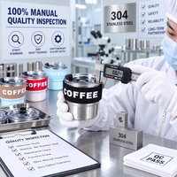 Gobelet isotherme en acier inoxydable 304 de 280 ml et 420 ml avec couvercle, manchon et paille, échantillon rapide en 7 jours, vente en gros en vrac, directement de l'usine