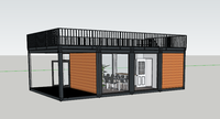 Conteneur plat de style moderne de haute qualité, installation rapide, contenant plat prédécoupé, construction de restaurant avec terrasse, offre spéciale