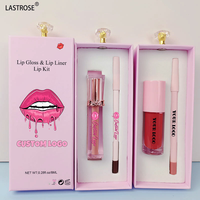 Kit de gloss à lèvres et de crayon à lèvres, mignon, imperméable, anti-adhésif, rouge à lèvres liquide nude, gloss à lèvres vegan, ensemble de crayons à lèvres