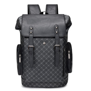 Laptop <b>Backpack</b> PU Leather 15 Inches Large Capacity Business Travel Bag For Men Women Everyday Use - Product Image 5