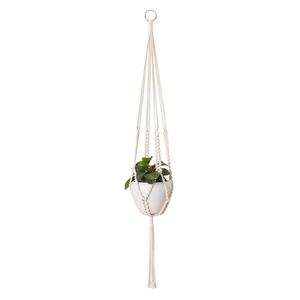 <span class=keywords><strong>Pot</strong></span> <span class=keywords><strong>de</strong></span> <span class=keywords><strong>fleurs</strong></span> tissé à la main, filet en coton, panier suspendu tissé, cintre pour plantes en macramé - Product Image 4
