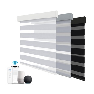 Persianas Enrollables Motorizadas Inteligentes <span class=keywords><strong>de</strong></span> Alta Calidad con Control Remoto, Aplicación <span class=keywords><strong>Google</strong></span> Tuya, Persianas Zebra Motorizadas para Ventanas, Opacas, Día y Noche - Product Image 1