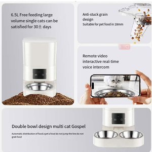 Distributeur intelligent pour animaux de compagnie 6,5 L grande capacité, enregistrement vocal de 15 secondes, alimentation à distance, contrôle des portions programmées, compatible avec les animaux de compagnie - Product Image 5