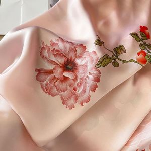 Écharpe florale en satin, motif feuille de printemps, dessin animé, décontractée, unie, à pois, léopard, nœuds, longue, imprimée numériquement, avec logo, style doux - Product Image 4