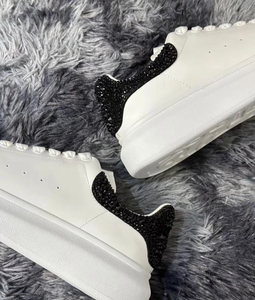 Luxurious trend casual white sneakers with thick soles and anti-slip properties, suitable for summer outdoor use and casual wear - Product Image 5