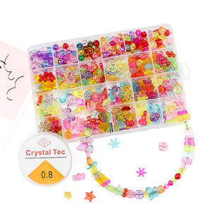 ลูกปัดอะคริลิคแบบ DIY สำหรับกำไลลูกปัดพลาสติกรูปทรงต่างๆสำหรับสร้อยคอเครื่องประดับทำให้เด็ก - Product Image 1