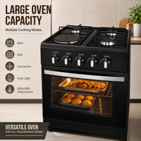 Cuisinière à gaz et électrique X CKD 3+1, cuisinière autonome avec four, 3 brûleurs à gaz, 1 plaque chauffante, cuisinière sur pied