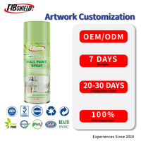 FIBSHIELD 450ml Peinture en spray pour réparation de murs intérieurs OEM, formule écologique, couvre les traces d'eau, les taches de moisissure et les imperfections des murs
