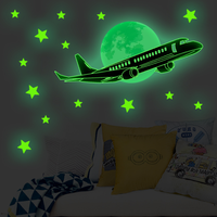 Autocollant mural décoratif personnalisé lumineux plat ou 3D brille dans le noir étoiles brille dans le noir autocollant
