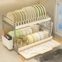 Egouttoir à vaisselle en métal multifonctionnel pour la cuisine Support de rangement pour comptoir et bol pour la maison